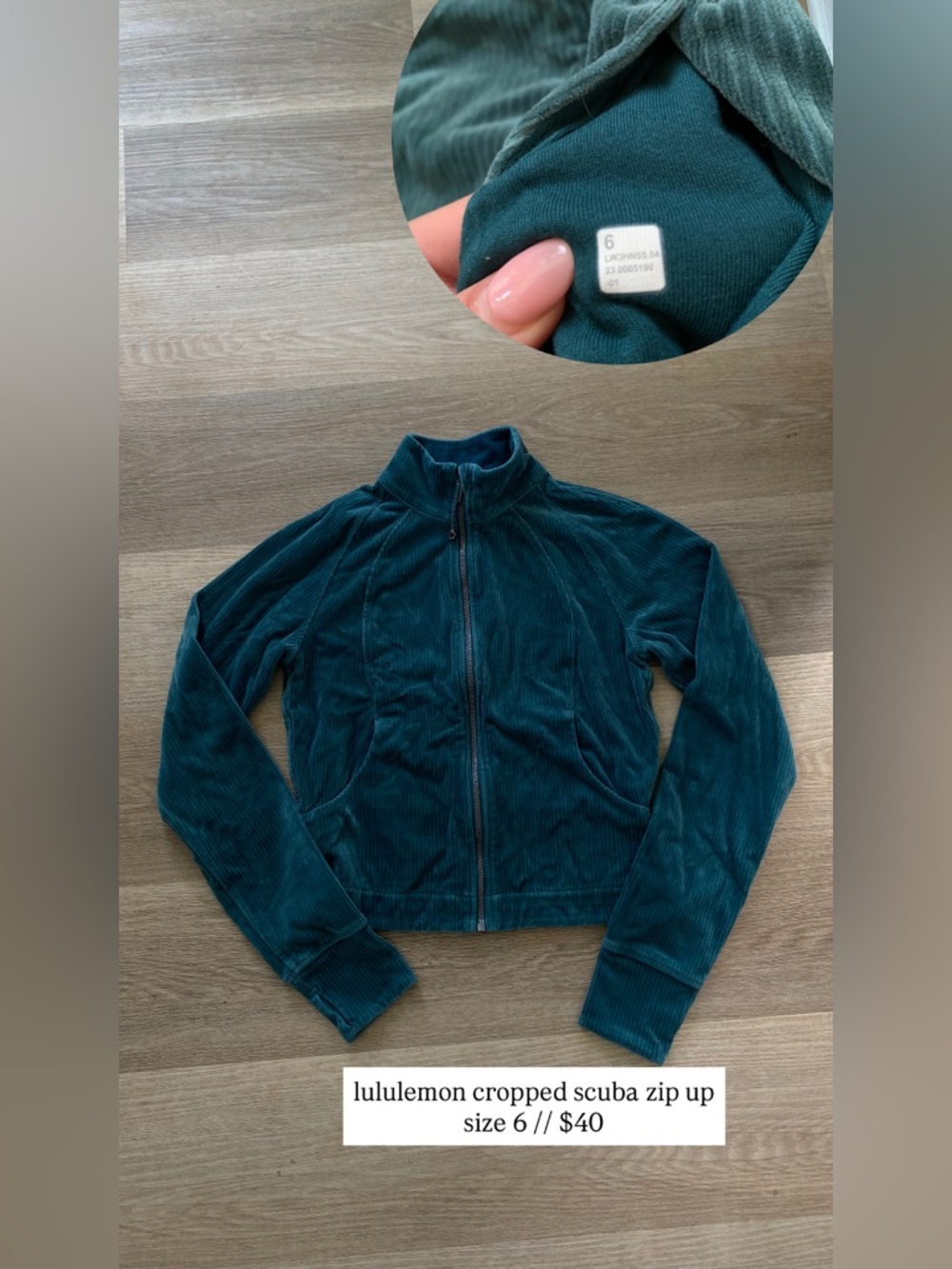 lululemon scuba zip up size 6